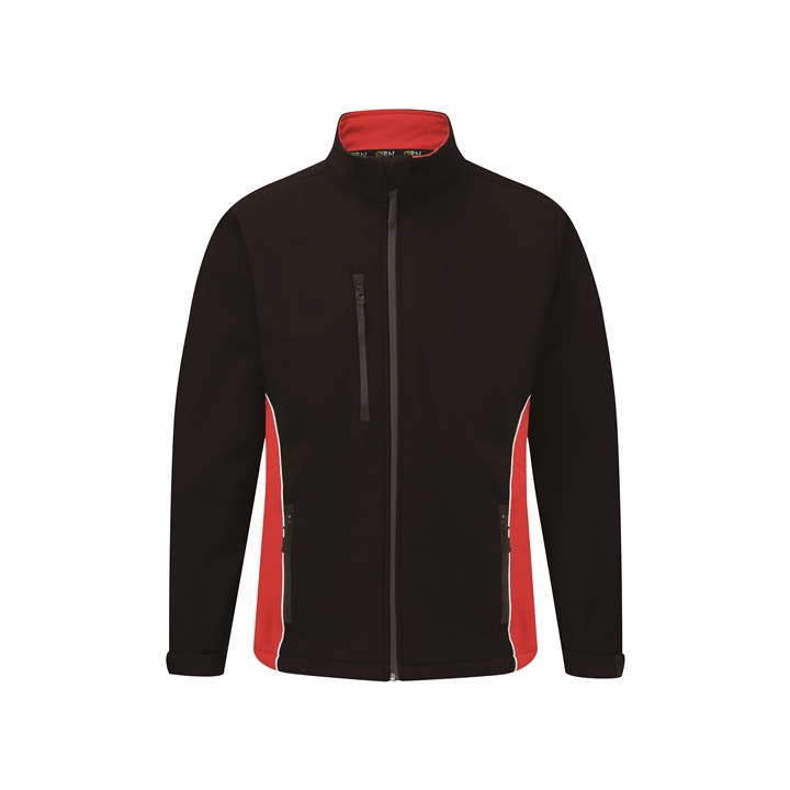 4280 Sportstone Softshell Jacket (Black/Red) | Butterfly Apparel LTD